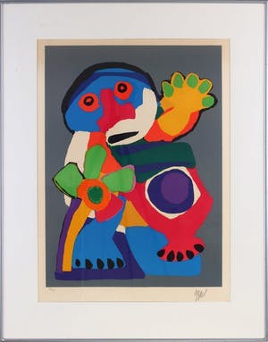 Karel Appel - - Child with flower kopen? Bied vanaf 925!