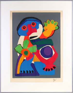 Karel Appel - - Child with flower verkocht voor € 925!