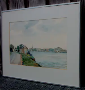 Gerrit Neven - Ingelijste aquarel: IJssel - 1997 kopen? Bied vanaf 199!