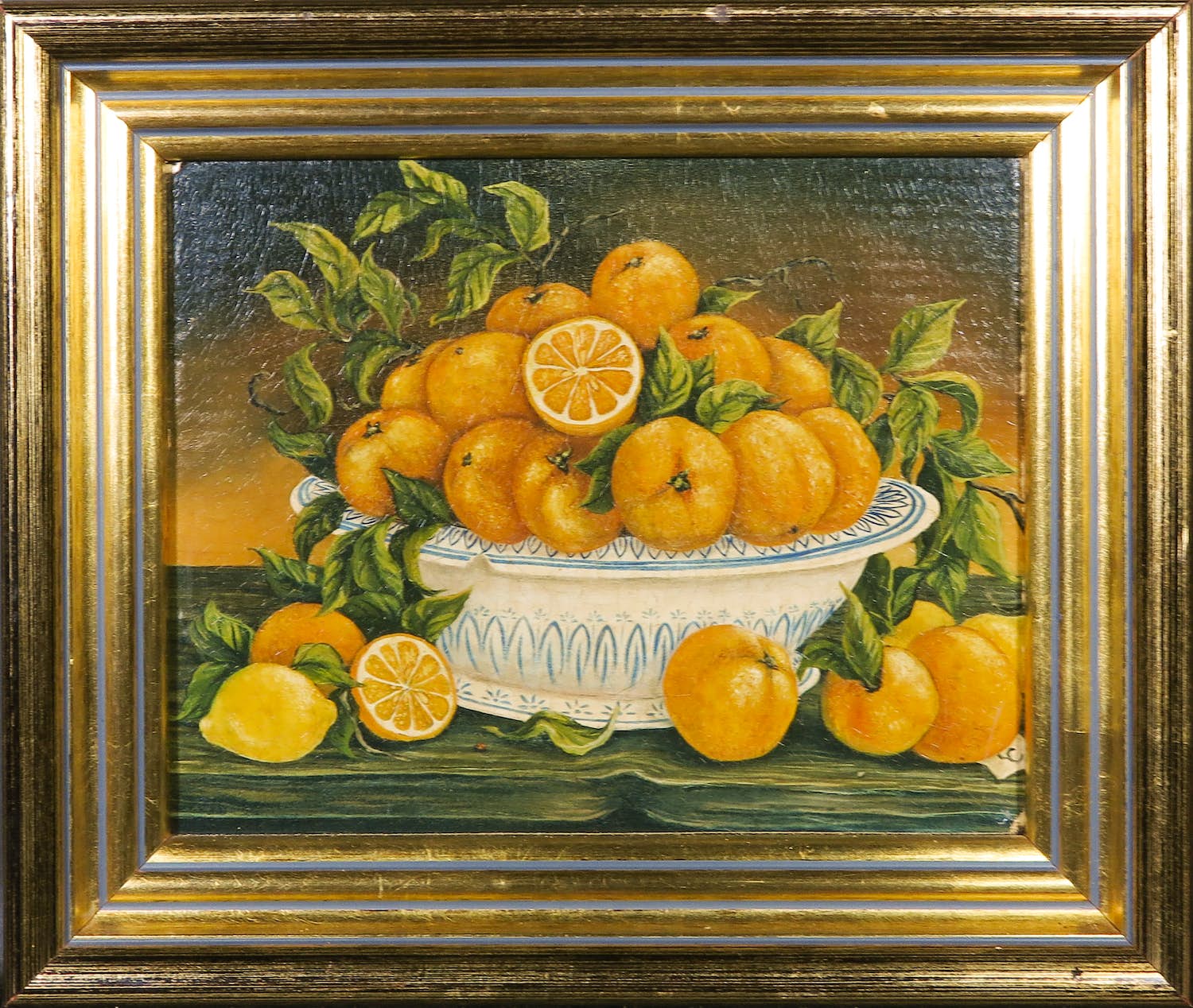 Niet of onleesbaar gesigneerd - Olieverf op paneel, Stilleven met citrusvruchten - Ingelijst kopen? Bied vanaf 1!