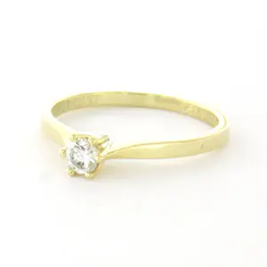 CHRIST 14k geel gouden solitair ring met briljant geslepen diamant tot. 0.15ct kopen? Bied vanaf 210!