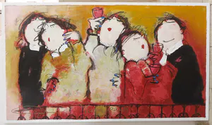 Gerdine Duijsens-Kroeze - Zeefdruk bevestigd op doek, Purple ladies (Groot) kopen? Bied vanaf 1!