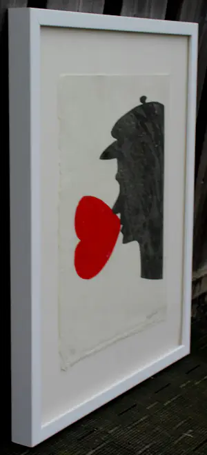 Klaas Gubbels - Ingelijste houtdruk: Hartenman - 2015(nieuwe lijst!) kopen? Bied vanaf 695!