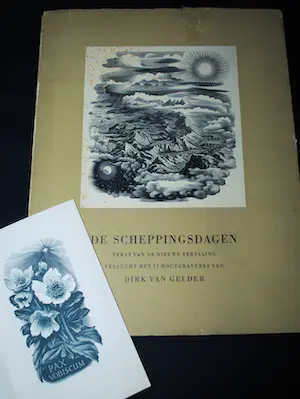 AcheterDirk van Gelder - De Scheppingsdagen, 17 houtgravures 1950 plus Kerstgroet in houtgravure? Enchérissez de 40!