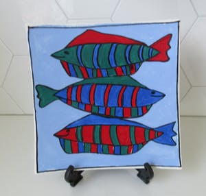 Plateelfabriek Schoonhoven N.V. - Wandbord vissen design Jacqueline Fransman kopen? Bied vanaf 1!