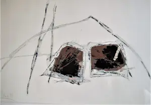 Arty Grimm - Grote & unieke A(rtist) P(roof) zeefdruk "Winter" - mooi ingelijst kopen? Bied vanaf 37!