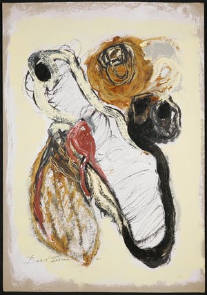 Bert Braam - Gemengde techniek op karton, Lot van twee abstracte composities kopen? Bied vanaf 1!