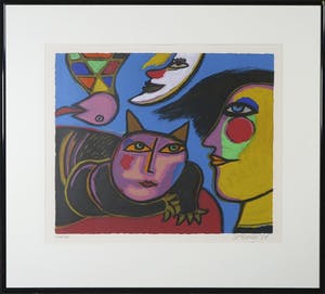 Corneille - Zeefdruk, Zonder titel - Ingelijst kopen? Bied vanaf 250!