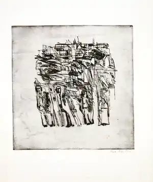 Henri Plaat - Ets, Zonder titel verkocht voor € 30!