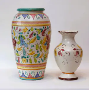 ARS Artigiana Deruta - set van 2 Italiaanse vazen | Perugia 40 cm en Catagirone 26 cm kopen? Bied vanaf 33!