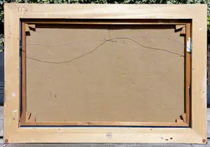 Andre van der Vossen - Abstracte compositie, olieverf op doek (zeer mooi ingelijst, groot) kopen? Bied vanaf 1495!