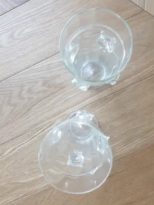 Borek Sipek - 2 kristallen (bier) glazen - 1 gesigneerd - 18 cm hoog kopen? Bied vanaf 75!