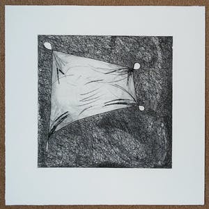 Henny van Leeuwen - Abstracte compositie, ets kopen? Bied vanaf 30!