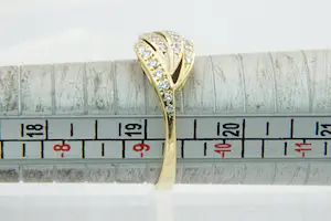 66 - 18 karaat geel gouden ring met diamant ca 0.25 crt briljant kopen? Bied vanaf 235!