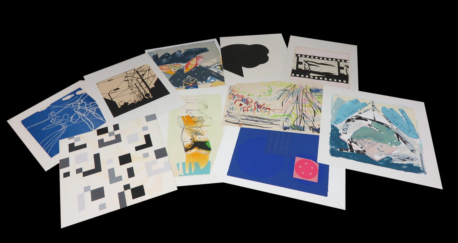 Piet Warffemius - en andere - Lot van 10 werken op papier verkocht voor € 1!