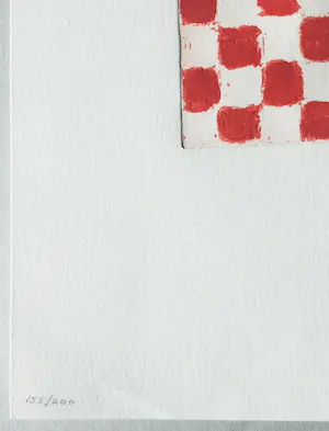 JCJ VANDERHEYDEN - handgesigneerde ets - 'Red checkerboard' - 2011 kopen? Bied vanaf 395!