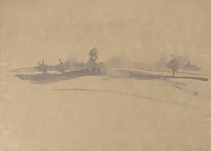 Wim de Bruin - Aquarel met inkt op papier, De Lek bij Wijk bij Duurstede kopen? Bied vanaf 1!