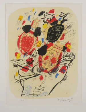 Kees Salentijn - Zeefdruk, Sobre la mesa - Ingelijst. Galerieprijs €325 kopen? Bied vanaf 30!