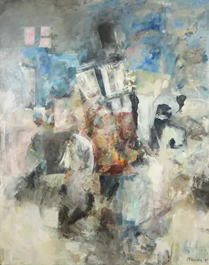 Marijke Verschoor - Olieverf op board, Zonder titel kopen? Bied vanaf 1!