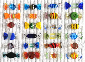 Seguso - 24x Murano Glas Snoepjes / Bonbons / Sweets - Vintage Kunst Venetië kopen? Bied vanaf 70!