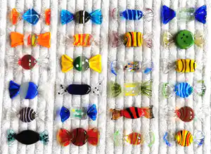 Seguso - 24x Murano Glas Snoepjes / Bonbons / Sweets - Vintage Kunst Venetië verkocht voor € 70!