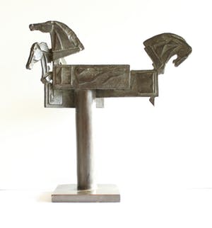 Eric Claus - Bronzen beeld Rabobank: Kijken, Denken, Doen kopen? Bied vanaf 750!