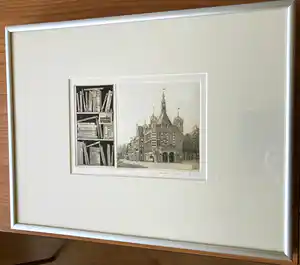 Wim van der Meij - Schitterende gesigneerde ets van "De Waag" in Deventer. verkocht voor € 25!