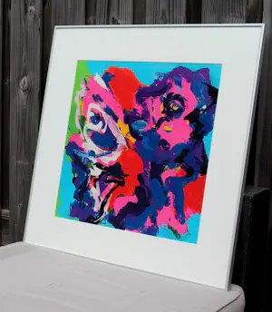 AcheterKarel Appel - ingelijste zeefdruk: hoofden als bloemen - 1977 (nette lijst!)? Enchérissez de 1150!