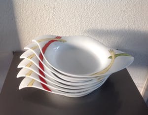 Corry Ammerlaan - Zes porseleinen borden/schaaltjes. kopen? Bied vanaf 22!