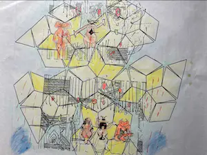 Roberto Matta - original mixed media drawing - with CoA kopen? Bied vanaf 1500!