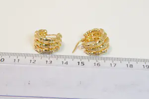 43 - 18 karaats paar geelgouden holle bamboe oorclips kopen? Bied vanaf 280!
