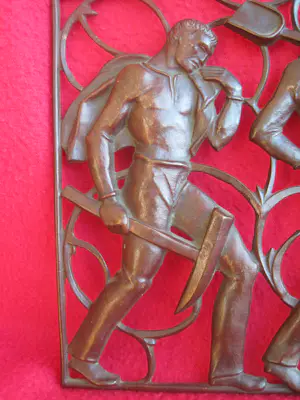 Heinrich Friedrich Moshage - Bronzen reliëfs arbeiders en dansend paar. kopen? Bied vanaf 120!