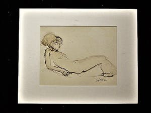 Guy Denaigre - Fraai impressionistisch Aquarel/Inkt "liggend vrouwelijk Naakt" gesigneerd kopen? Bied vanaf 20!