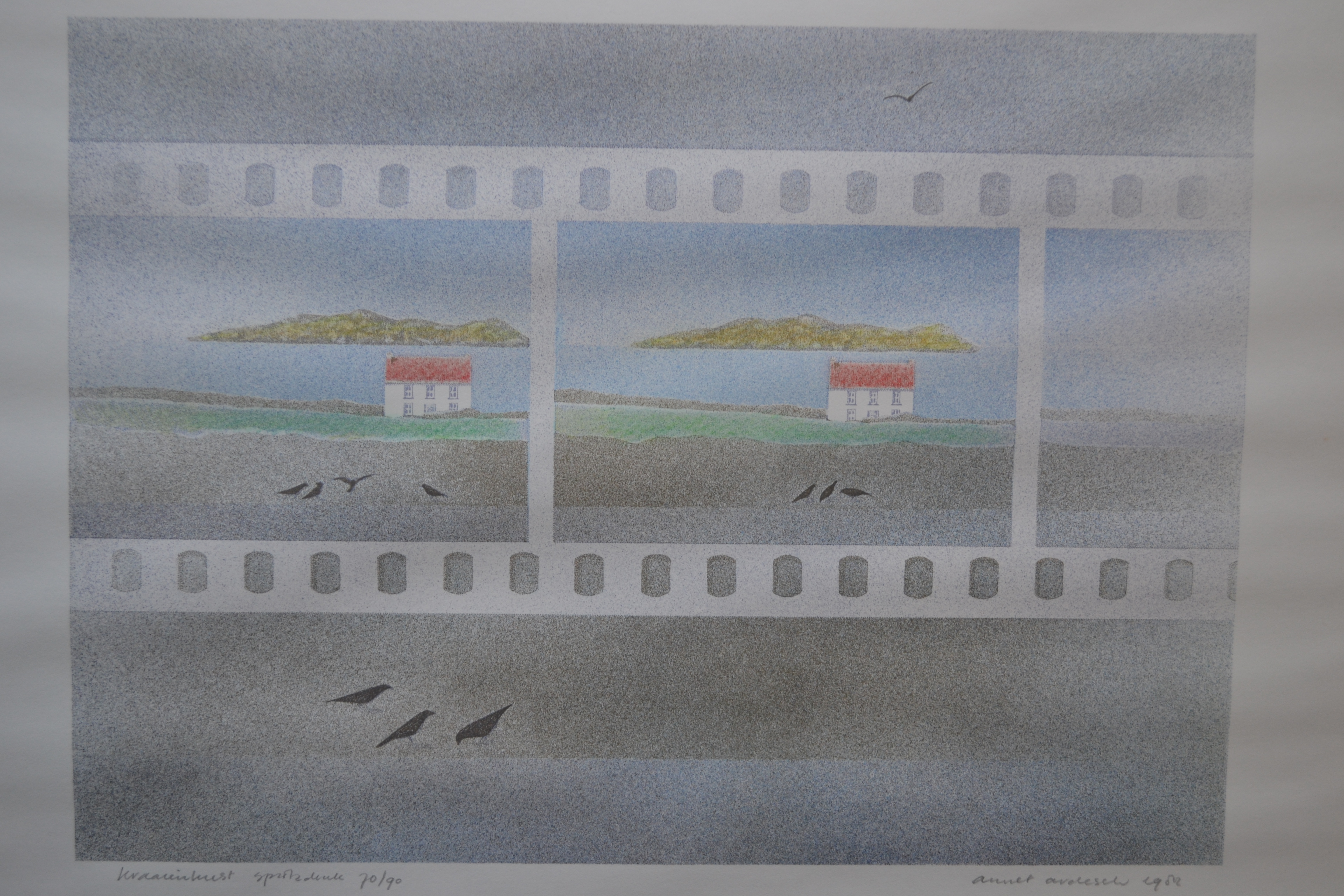 Annet Ardesch - Spritzdruk - "Kraaienkust" - handgesigneerd kopen? Bied vanaf 1!