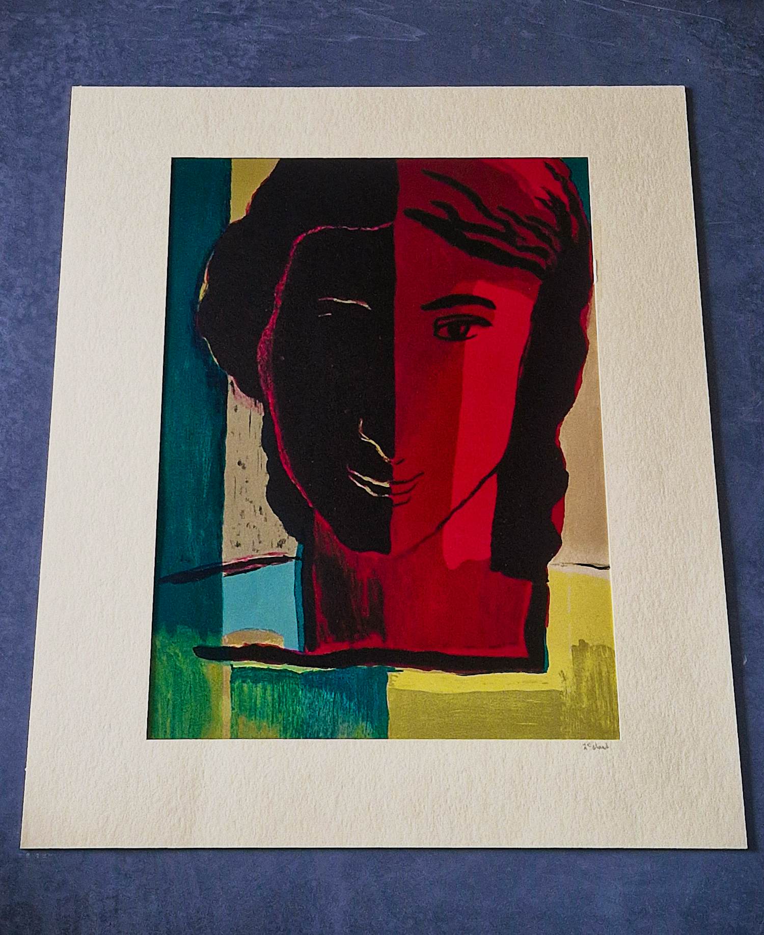 Buy Louis Favre - Fraai kleuren- Litho - "portret vrouw" 1953 - kleine oplage (55) - handgesignrd? Bid from 71!
