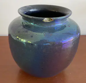 Chris Lanooy - Art Deco Kunstaardewerken vaas uitgevoerd in blauw lusterglazuur kopen? Bied vanaf 55!