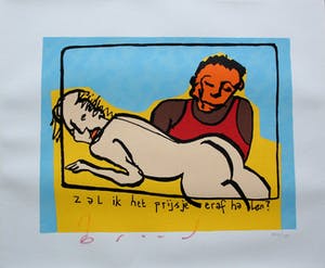 Herman Brood - Zeefdruk: Zal ik het prijsje eraf halen? kopen? Bied vanaf 299!
