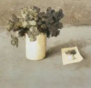 Mart Kempers - Bloemenvaas met schets verkauft für € 50!