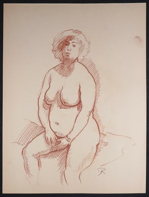 Jan Sluijters (jr.) - Potloodtekening, Zittend naakt kopen? Bied vanaf 1!