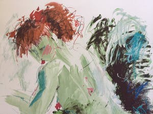 Annemarie de Groot - Subtiel naakt | Grote kleuren zeefdruk kopen? Bied vanaf 45!