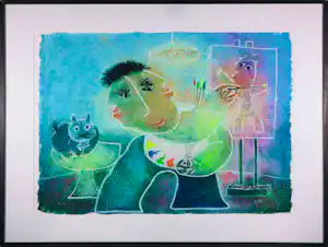 Juan Garcia Ripolles - Zeefdruk op stevig papier, Zonder titel IV - Ingelijst vendu pour 316€ !