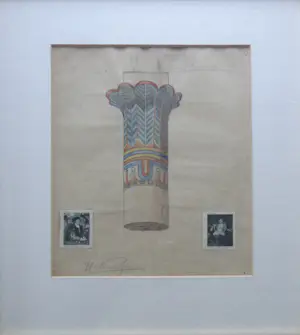 Hendrik van Kempen - EGYPTE / MIXED MEDIA PAPIER / 52x47cm / KADER / SIG kopen? Bied vanaf 45!