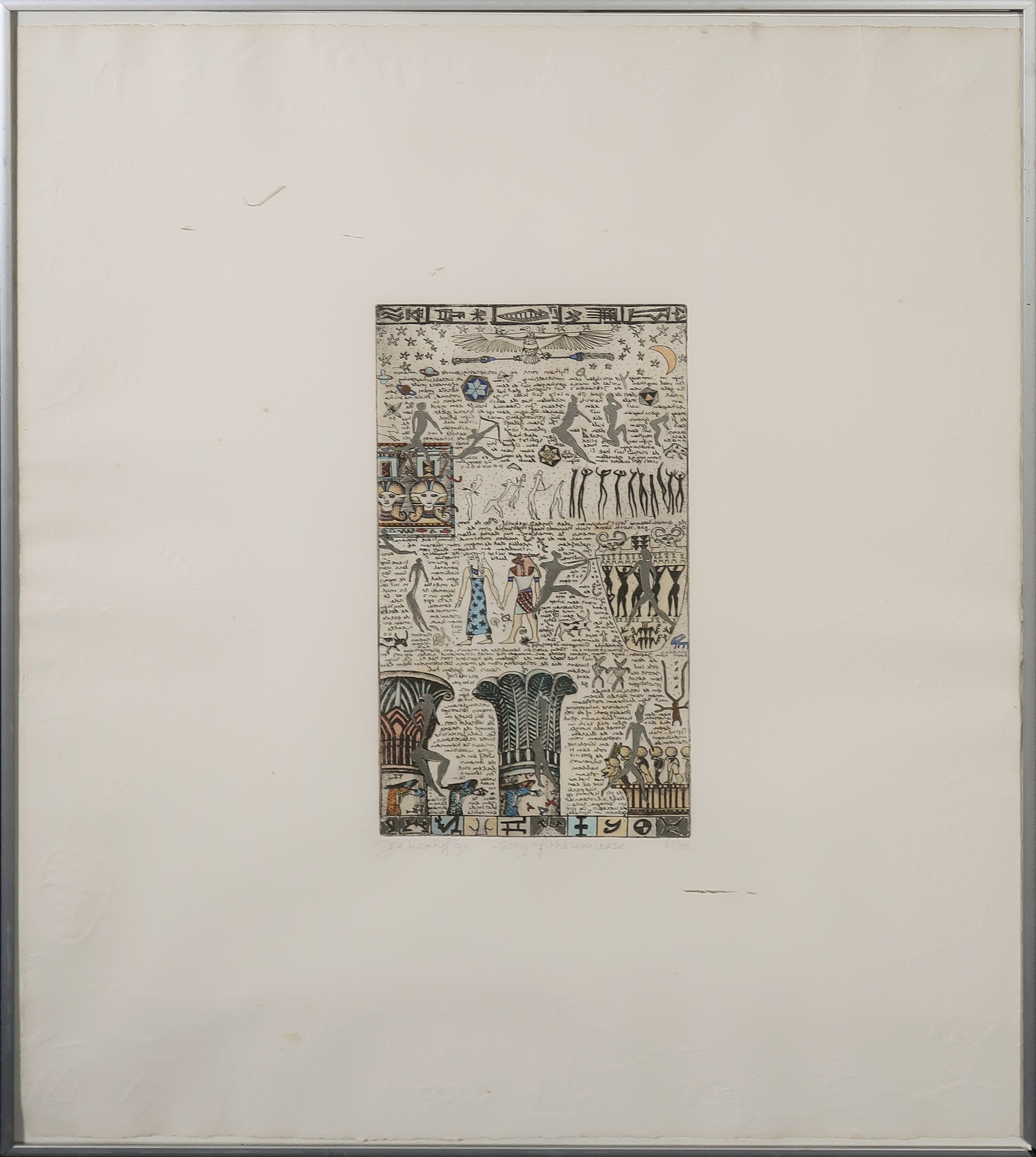 Gea Karhof - Handgekleurde ets, Song of the Universe - Ingelijst kopen? Bied vanaf 40!