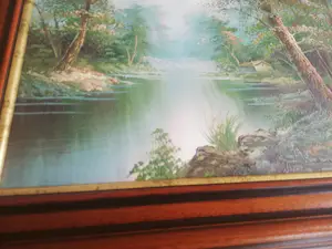 Niet of onleesbaar gesigneerd - Schitterend schilderij met bijzondere lichteffecten ingelijst kopen? Bied vanaf 1!