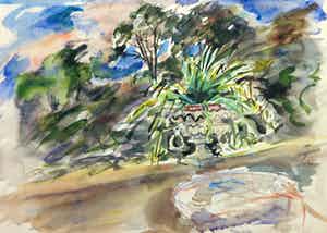 Jan Sluijters (jr.) - Aquarel, Landschap verkocht voor € 35!