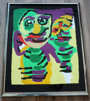 AcheterKarel Appel - Ingelijste zeefdruk: Zwarte rand - 1979 (nette lijst)? Enchérissez de 425!