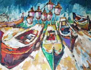 Bob Immink - Acryl op doek, gesigneerd verkocht voor € 165!