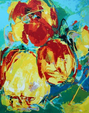 Ger Jansen - litho: bloemen - 1990 kopen? Bied vanaf 49!