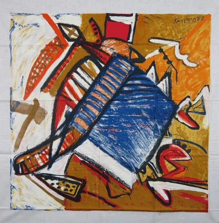 Theo Kuijpers - Zeefdruk op katoenzijde, Painting kopen? Bied vanaf 1!