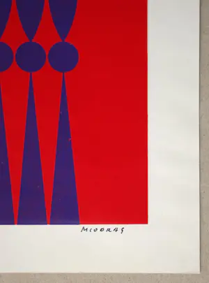 Dordevic Miodrag - Kinetische compositie - 1967 - Originele zeefdruk - Handgesigneerd kunstenaarsexemplaar kopen? Bied vanaf 100!